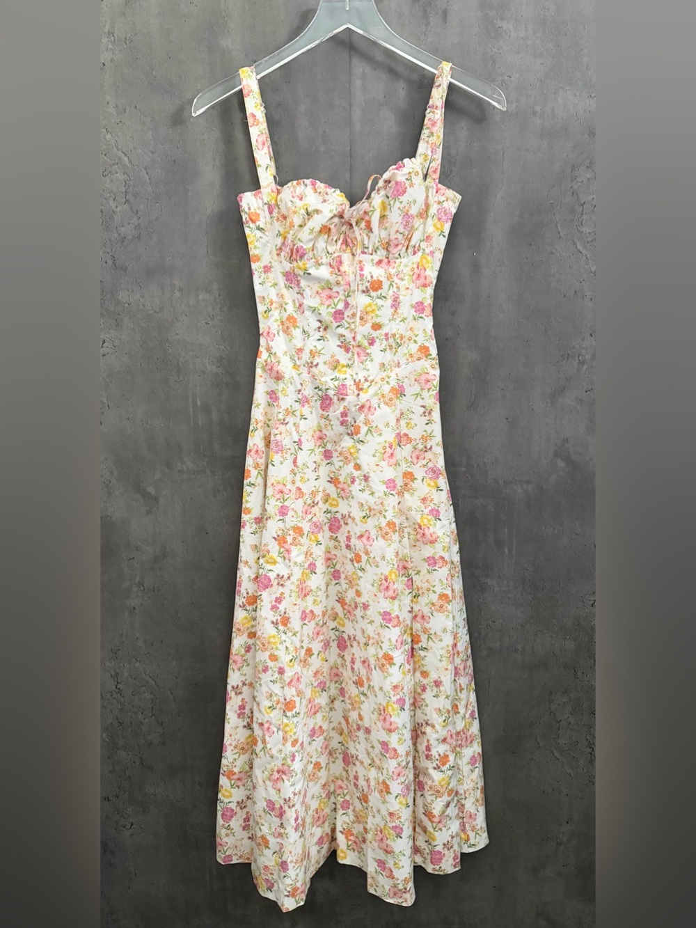 House of CB Ivory Cotton Meadow Print Bustier Sundress B250 - Picture 5 of 7